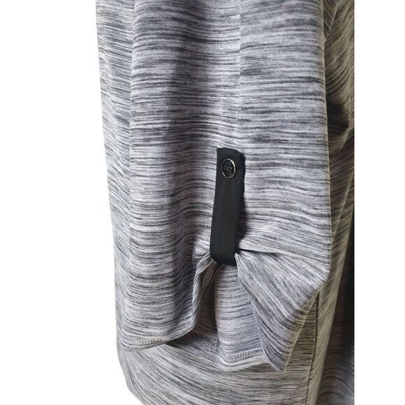 Women's 3X Button Up Top Black & Gray Roll Tab Sleeves Tunic Comfy Blouse - Picture 5 of 6